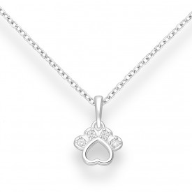 925 Sterling Silver Paw Heart Pendant