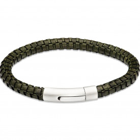 Dark Green Leather Bracelet Unique and Co